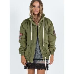 JGR & STN Removable Sleeve Davidson Embroidered Green Jacket M/L